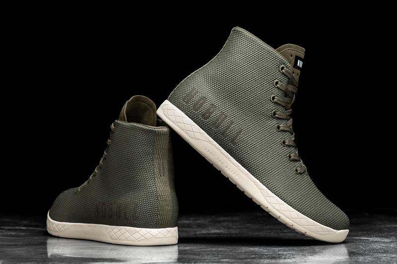 Olive Nobull High-Top Army Ivory Women's Trainers | CA D2039F